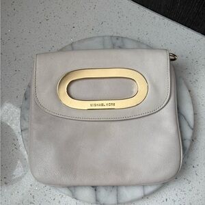Michael Kors Cream Crossbody Bag Gold Hardware No Strap Clutch Option